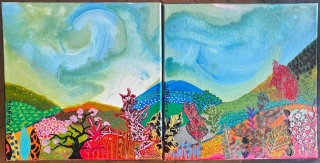 2 tableaux indépendants...Et compémentaires - GALERIE LOUBAT 26  (PETITS FORMATS)